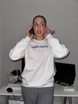 Laura Ramoso Instagram - Ehhh scusa, Chiara merch is HERE. Okay? Cahln dzaun, signora. Cahrlm…..dzoun. 

Available for purchase on my website at my link in bio! 

🌍 Worldwide shipping!
🧍‍♀️ Unisex
🩶 Sweatshirt also comes in vintage grey

MY FIRST MERCH DROP WOW, I’m so excited to share these with you!!! We all have to cahln dzaun but I cannot keep cahrln!!! 

Designed by @kylefornow !!
