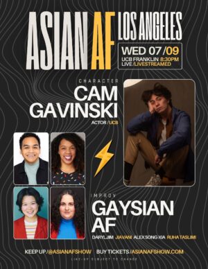 Lilan Bowden Instagram - 𝗟𝗔 this could be fun 👀 //////////////
𝗗𝗔𝗧𝗘 7.09.25
𝗧𝗜𝗠𝗘 8:30pm
𝗩𝗘𝗡𝗨𝗘 @ucbtla
𝗧𝗜𝗖𝗞𝗘𝗧𝗦 asianafshow.com {link in bio}

𝙁𝙚𝙖𝙩𝙪𝙧𝙞𝙣𝙜
𝗦𝗣𝗘𝗖𝗜𝗔𝗟 𝗚𝗨𝗘𝗦𝗧 Teo Briones @theteobriones
{Final Destination: Bloodlines ⋆ Chucky}

𝗦𝗧𝗔𝗡𝗗-𝗨𝗣 Sherry Cola @shrrycola
{Nobody Wants This ⋆ Joy Ride ⋆ Good Trouble}

𝗖𝗛𝗔𝗥𝗔𝗖𝗧𝗘𝗥 Cam Gavinski @camgavinski 
{UCB}

𝗦𝗞𝗘𝗧𝗖𝗛 Please Take Off Your Shoes @ptoysshow
 ⋆ Arpit Jain @introducingarpit
 ⋆ Tara Joshi @thetarajoshi 
 ⋆ Sachin Kumar @sckachi
 ⋆ Nakul Makkad @nakmakk
 ⋆ Jaz Saini @sincerelyxjaz
 ⋆ Sahana Srinavasan @sahana__srinivasan

𝗩𝗢𝗟𝗧𝗥𝗢𝗡 @voltronafshow
 ⋆ Lilan Bowden @yourfriendlilan
 ⋆ Sarah Claspell @claspy
 ⋆ Kim Cooper @kimcoopie

𝗚𝗨𝗘𝗦𝗧 𝗜𝗠𝗣𝗥𝗢𝗩𝗜𝗦𝗘𝗥𝗦
 ⋆ Allyn Pintal @heyallyn
 ⋆ Rekha Shankar @rekha_s
 ⋆ Tao Yang @tyang209

𝗜𝗠𝗣𝗥𝗢𝗩 Gaysian AF @gaysianafshow
 ⋆ DarylJim @jamie_ary
 ⋆ Jiavani @jiavani
 ⋆ Alex Song-Xia @alexsongxia
 ⋆ Ruha Taslimi @ruhataslimi

𝗛𝗢𝗦𝗧𝗦 Lilan Bowden ⋆ Sarah Claspell

ʟɪɴᴇ-ᴜᴘ ꜱᴜʙᴊᴇᴄᴛ ᴛᴏ ᴄʜᴀɴɢᴇ

𝗔𝗦𝗜𝗔𝗡 𝗔𝗙 𝗟𝗢𝗦 𝗔𝗡𝗚𝗘𝗟𝗘𝗦 𝗣𝗥𝗢𝗗𝗨𝗖𝗘𝗥𝗦
Lilan Bowden ⋆ Will Choi ⋆ Sarah Claspell ⋆ Allyn Pintal

𝗔𝗦𝗜𝗔𝗡 𝗔𝗙 𝗟𝗘𝗔𝗗 𝗣𝗥𝗢𝗗𝗨𝗖𝗘𝗥 Will Choi 
𝗔𝗦𝗜𝗔𝗡 𝗔𝗙 𝗔𝗦𝗦𝗢𝗖𝗜𝗔𝗧𝗘 𝗣𝗥𝗢𝗗𝗨𝗖𝗘𝗥 Tae Yoo @taesian

𝗧 𝗜 𝗖 𝗞 𝗘 𝗧 𝗦 ⋆ 𝗢 𝗡 ⋆ 𝗦 𝗔 𝗟 𝗘 ⋆ 𝗡 𝗢 𝗪

ϟ