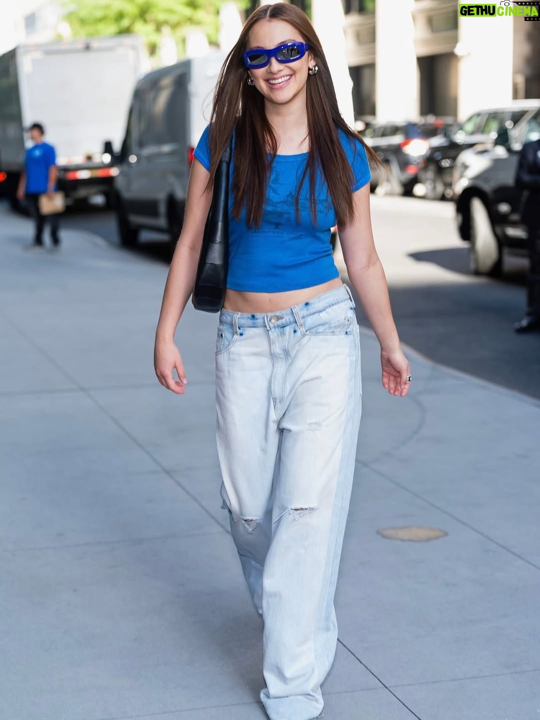 Lola Tung - 1.4 Million Likes - new york minute with @coach & the @coachtopia alter/ego crescent bag 🌙💙🚕