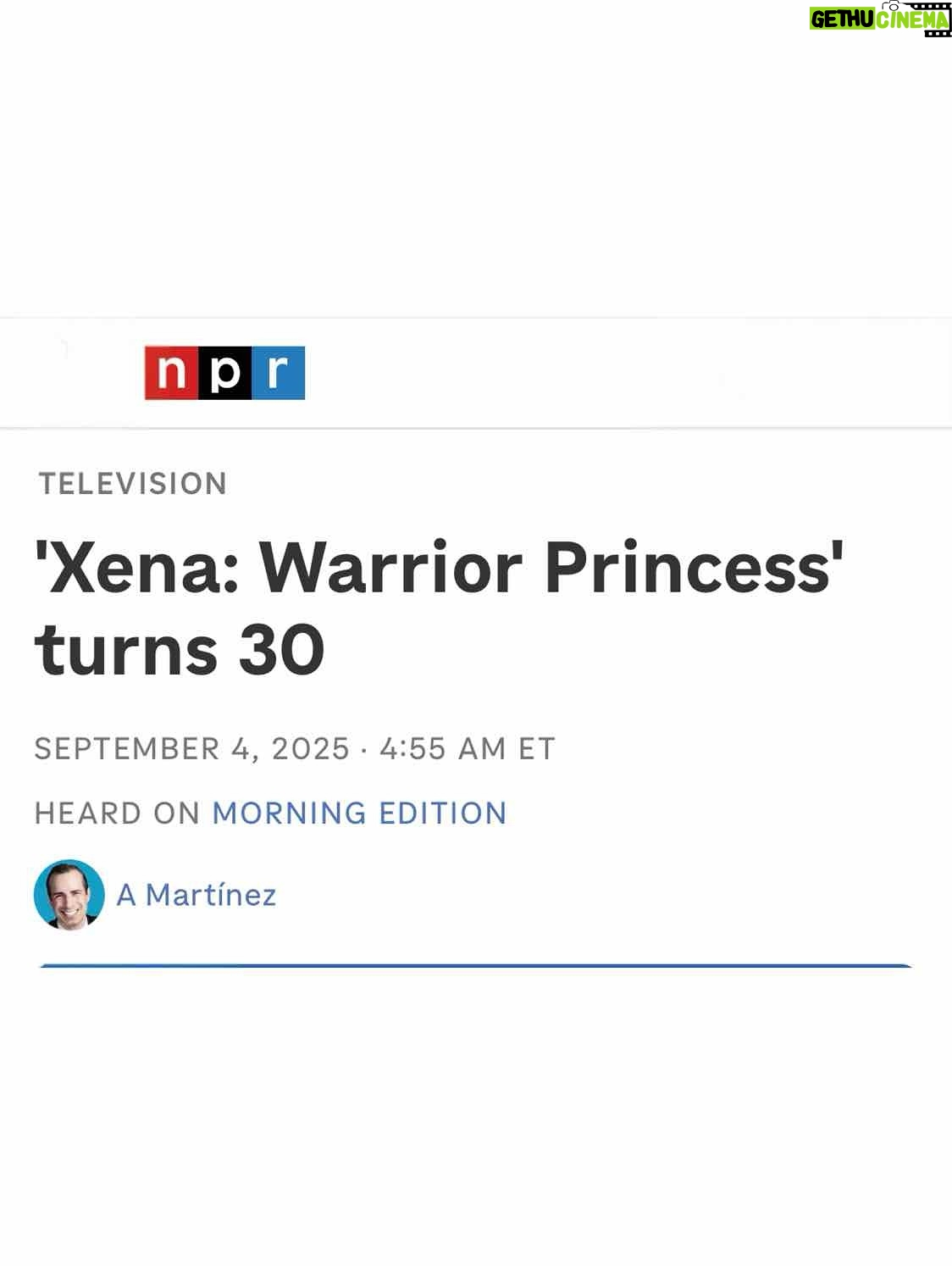 Lucy Lawless - 24.5K Likes - I want to thank the team at NPR for making us sound smarter than we are! Especially thanks to A Martinez! 

*Full article link in my bio*

#Xena30 @npr