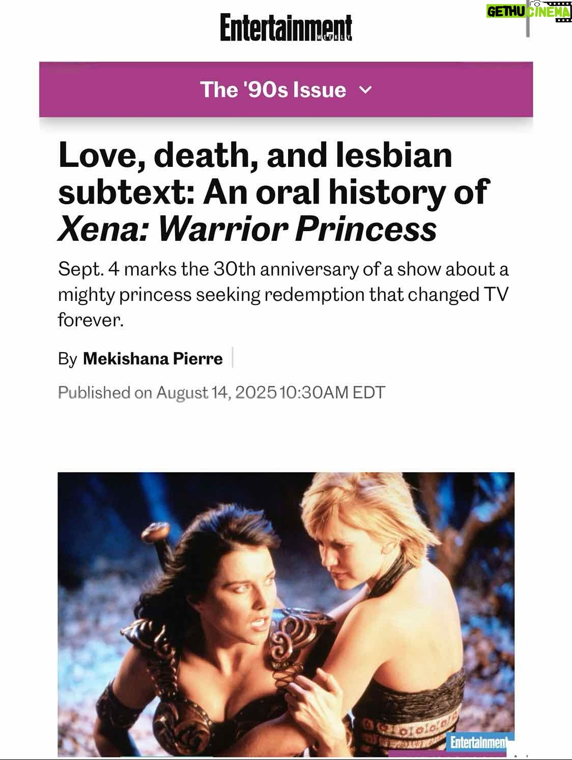 Lucy Lawless - 16.8K Likes - Wow! Thanks to @mekishana Pierre for this really cool new form of article. She’s cut it together like a documentary. Fantastic. I especially love the quotes from Bruce Campbell @shemp_malone #xena

link in bio to full article