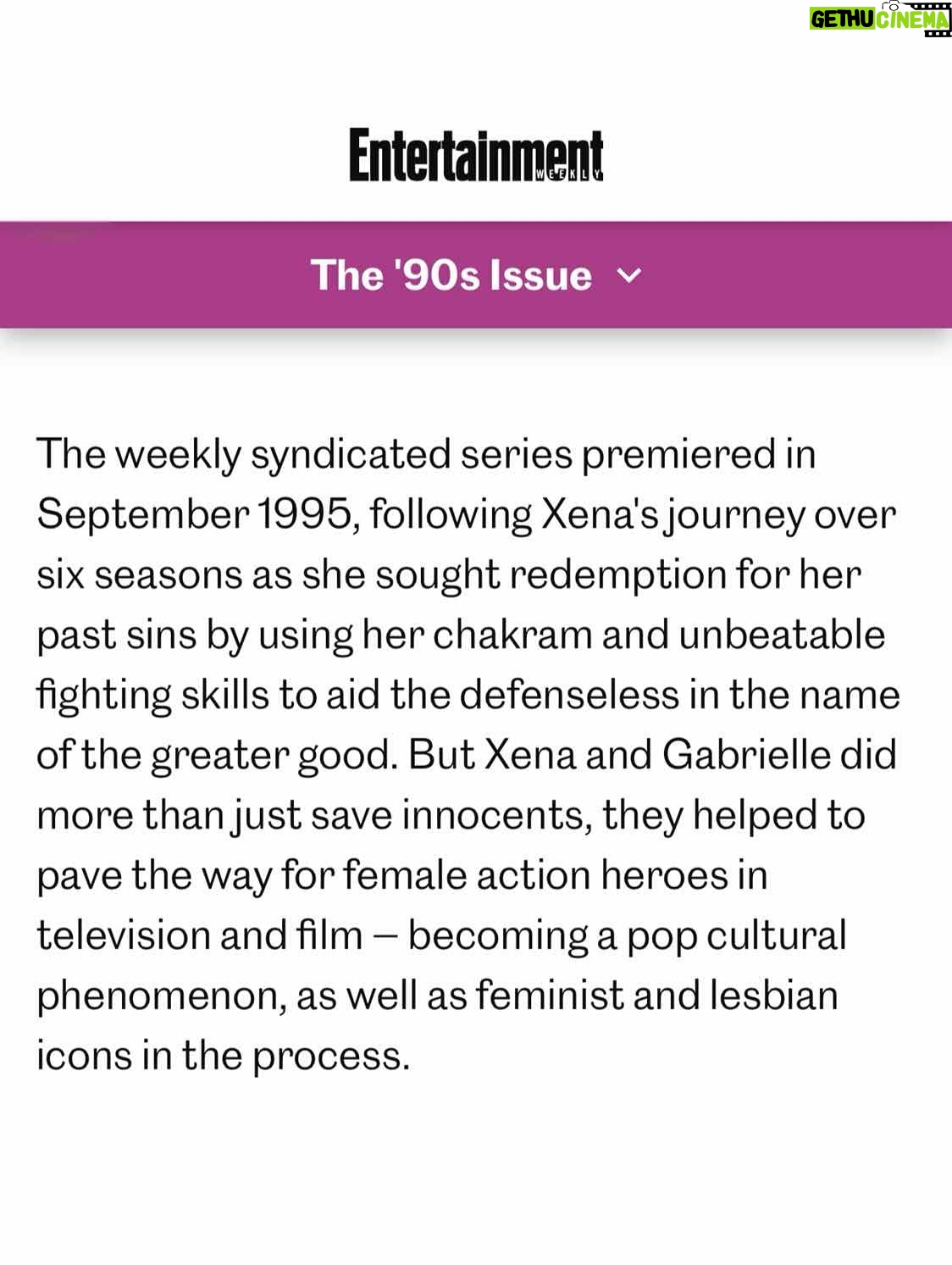 Lucy Lawless - 16.8K Likes - Wow! Thanks to @mekishana Pierre for this really cool new form of article. She’s cut it together like a documentary. Fantastic. I especially love the quotes from Bruce Campbell @shemp_malone #xena

link in bio to full article