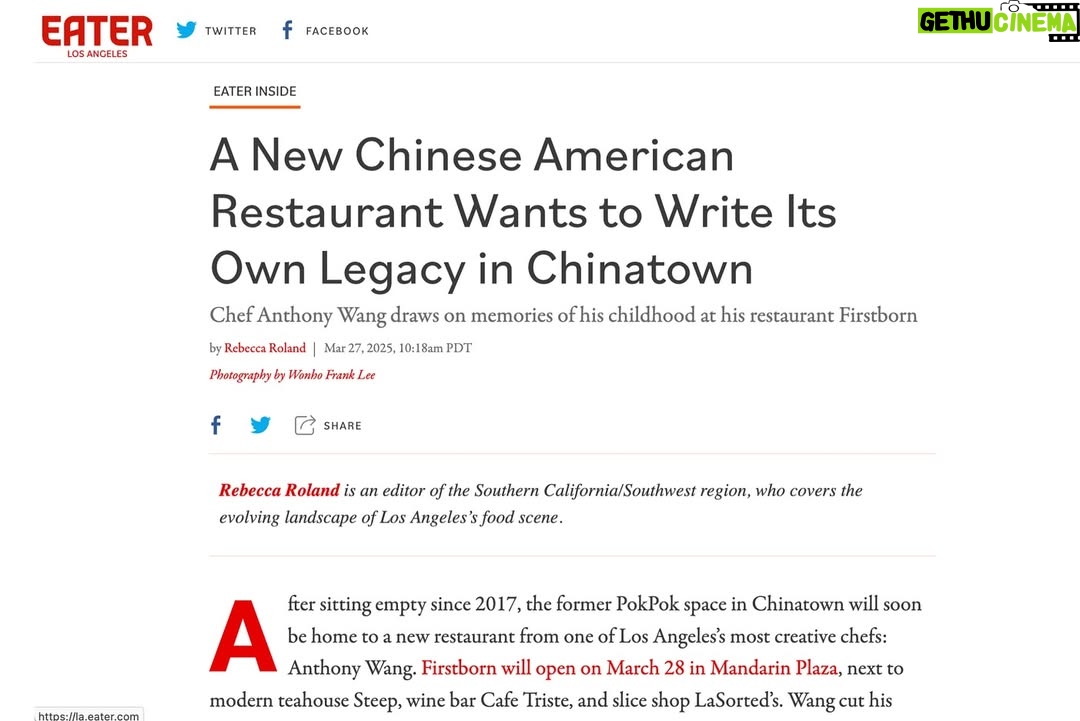 Lulu Wang - 1.8K Likes - After years of devouring Anthony’s food and watching him blossom, it’s so exciting to finally share his talents with the public. @firstborn.la is an extension of our home, our family and all the joy and love we have for our Los Angeles community. Firstborn is open now. Can’t wait to see y’all there! ♥️😋 Words: @rebeccaroland Images: @wonhophoto