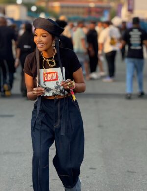 Lunathi Mampofu Instagram - We served and we were serving heritage, rhythm, good food and street chic all in one day. 🖤✨
Was naarce stepping out the house for a good time. @dstvza @dstvdeliciousfestival