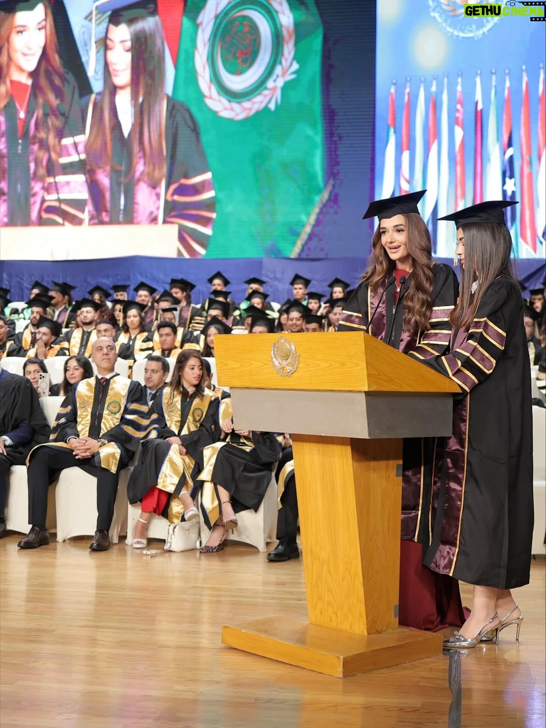Malak Ahmed Zaher - 496K Likes - OUTTTTT and with honors babyyyy!!!!!! 🎓❤️‍🔥💫🌟✨

So grateful to have achieved this milestone alongside my baby sister 🤍✨ what a journey it’s been! 👩🏻‍🎓👭🌟 

Suit @byfarahbarbary 
Makeup @makeupby_mirnagirgiss 
Hair @ebram_girgs
