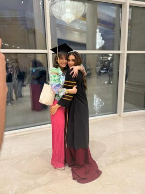 Malak Ahmed Zaher Instagram - OUTTTTT and with honors babyyyy!!!!!! 🎓❤️‍🔥💫🌟✨

So grateful to have achieved this milestone alongside my baby sister 🤍✨ what a journey it’s been! 👩🏻‍🎓👭🌟 

Suit @byfarahbarbary 
Makeup @makeupby_mirnagirgiss 
Hair @ebram_girgs