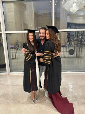 Malak Ahmed Zaher Instagram - OUTTTTT and with honors babyyyy!!!!!! 🎓❤️‍🔥💫🌟✨

So grateful to have achieved this milestone alongside my baby sister 🤍✨ what a journey it’s been! 👩🏻‍🎓👭🌟 

Suit @byfarahbarbary 
Makeup @makeupby_mirnagirgiss 
Hair @ebram_girgs