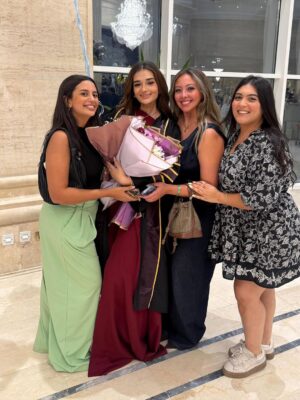 Malak Ahmed Zaher Instagram - OUTTTTT and with honors babyyyy!!!!!! 🎓❤️‍🔥💫🌟✨

So grateful to have achieved this milestone alongside my baby sister 🤍✨ what a journey it’s been! 👩🏻‍🎓👭🌟 

Suit @byfarahbarbary 
Makeup @makeupby_mirnagirgiss 
Hair @ebram_girgs