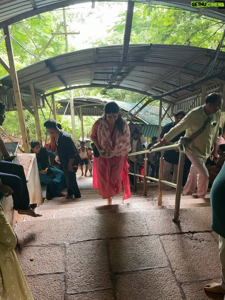 Manasa Varanasi - 43K Likes - First time climbing the hills to Tirumala - core memory for life 🌸 To every squirrel, monkey, small temple, fruit seller, sculpture and fellow pilgrim, I see you, I carry a piece of your grace with me 🤍

PC @anudeep_munna 

#gratitude #blessed 
#instagood #instamood 
#govinda #love