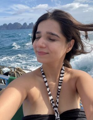 Mansi Bhanushali Instagram - Being surrounded by nothing but endless water and sky makes you see yourself differently. I felt so tiny and yet strangely infinite. It gave me a reminder to just exist, to notice life in a way I never do and now I can’t stop missing it. I keep replaying it in my head 🕊️🌊☀️🫶🏻🥹