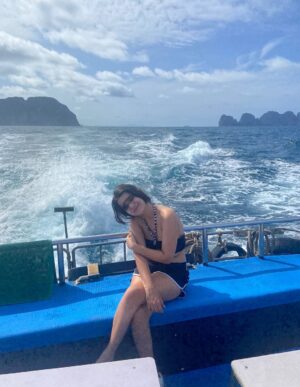 Mansi Bhanushali Instagram - Being surrounded by nothing but endless water and sky makes you see yourself differently. I felt so tiny and yet strangely infinite. It gave me a reminder to just exist, to notice life in a way I never do and now I can’t stop missing it. I keep replaying it in my head 🕊️🌊☀️🫶🏻🥹