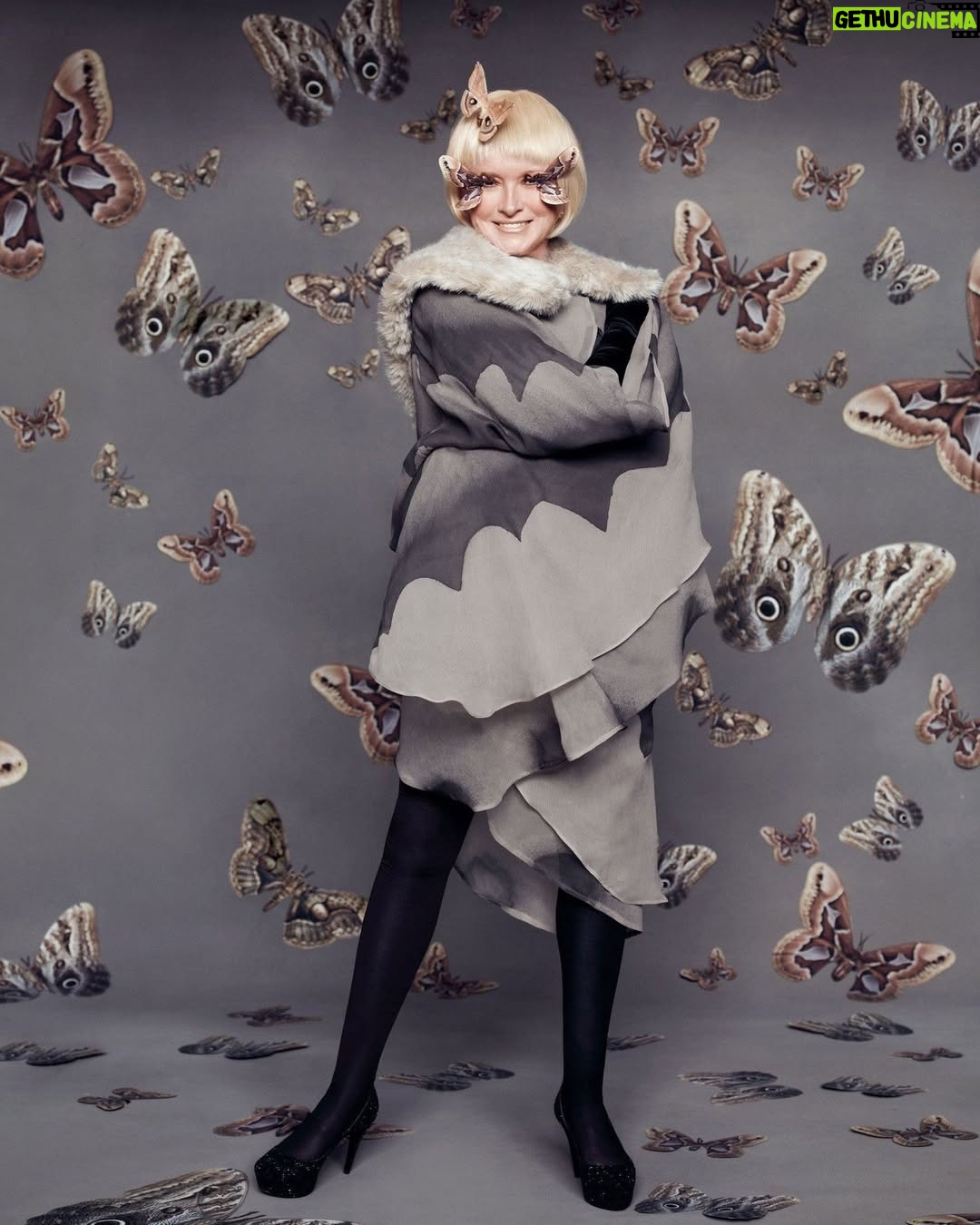 Martha Stewart - 10.6K Likes - With a flutter of silk chiffon wings, a dazzling apparition emerges from the shadows to seek her place in the spotlight. Feathered lashes and whimsical clip-art wings around the eyes add dimension and flair to Martha's makeup. Learn how you can transform into "Motha" at the link in our bio.