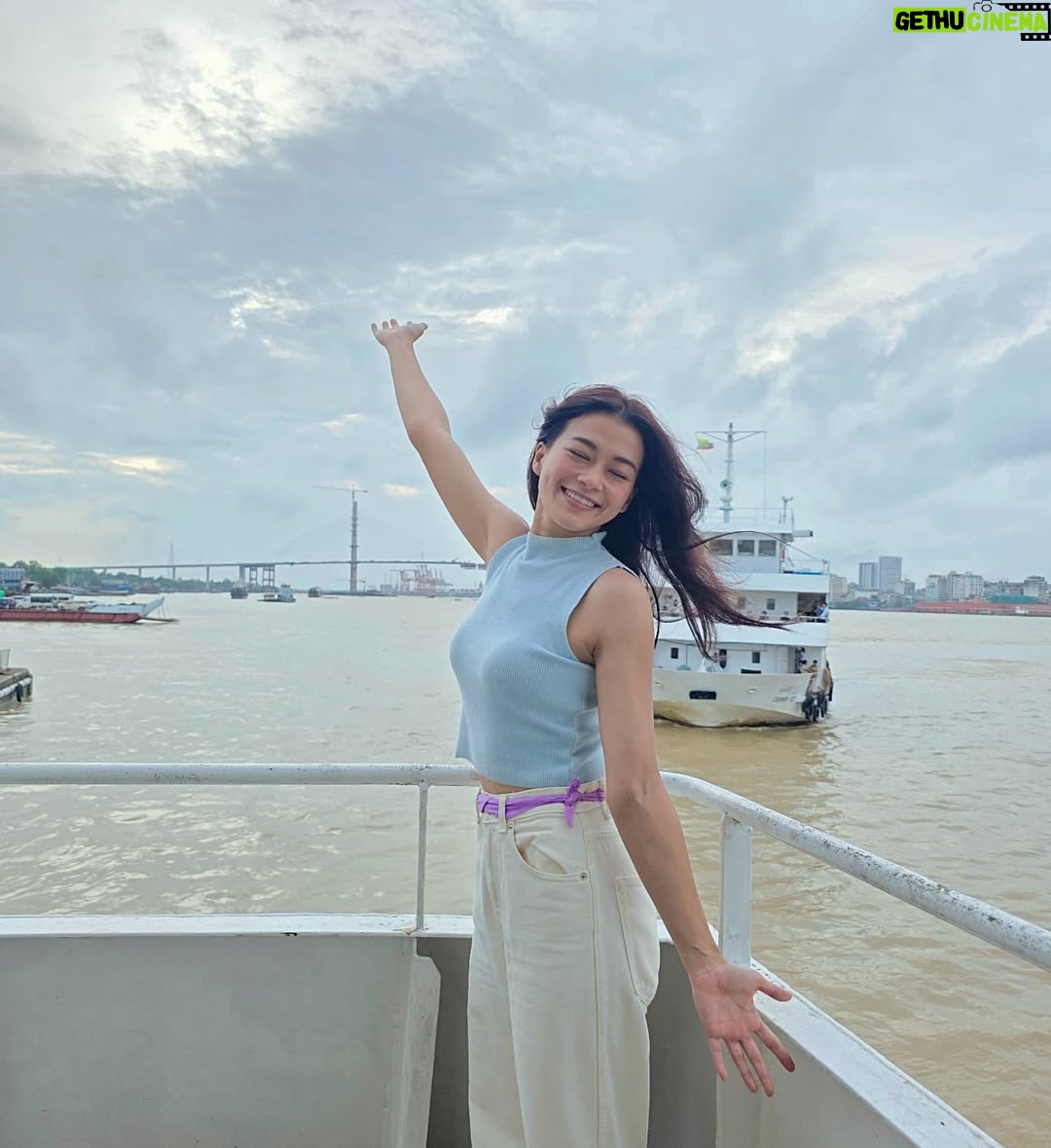 May Toe Khine - 2.7K Likes - An evening at the other side of yangon. 🩵☁️🛶🌉

#MayToeKhine