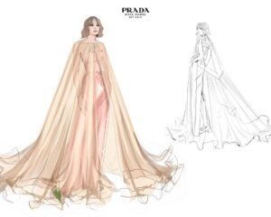 Maya Hawke Instagram - Thank you @prada for this glorious dress, a glorious night, and for interpreting my kindergarten style sketch. I feel very lucky. @bfa 📸