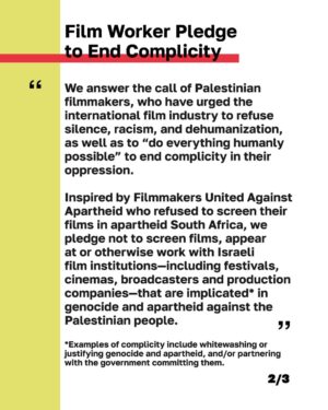 Melissa Barrera Instagram - 📢🚨 Breaking! Film workers across the globe are answering the call of our Palestinian colleagues, who urge the international film industry to “do everything humanly possible” to end our complicity in Israel’s genocide in Gaza. 🇵🇸

⭐️ Already, more than 1,200 filmmakers, actors, and film industry workers have signed, including Adam McKay, Asif Kapadia, Ava DuVernay, Ayo Edebiri, Boots Riley, Cynthia Nixon, Debra Winger, Emma Seligman, Gael García Bernal, Hannah Einbinder, Ilana Glazer, Javier Bardem, Josh O'Connor, Joshua Oppenheimer, Lukas Dhont, Mark Ruffalo, Melissa Barrera, Morgan Spector, Olivia Colman, Riz Ahmed, Susan Sarandon, Tilda Swinton and Yorgos Lanthimos.

The film workers pledge signals a watershed moment in the film industry for Palestinian rights. We reject silence in the face of genocide and apartheid. And we reject racism, bigotry, bullying and dehumanization.

👉 Film workers: Join the call. Click through the link in our bio to sign the pledge.