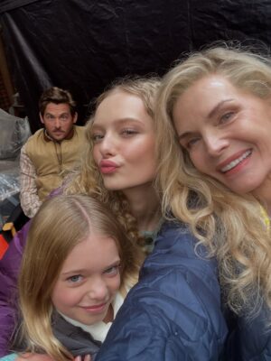 Michelle Pfeiffer Instagram - Me and two of my lovelies, @amiahkmiller @lainapollack. What?? Who’s that creeper in the background?? 👀 @kevinzegers1984

#themadison