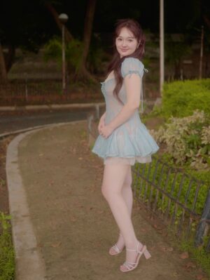Mika Dela Cruz Instagram - Such a whimsical moment in this blue dress from @whoopyclothing 🩵✨ Attended the MEGA Beautycon for @luxeslimph 🫶🏻 Thank you for having me Ms. @anna_magkawas I had such a great time!! ☺️

Haircolor @zero1story_
Nails @naillashes.beautylounge 
Heels @sofabph 
Glam @joysgudio