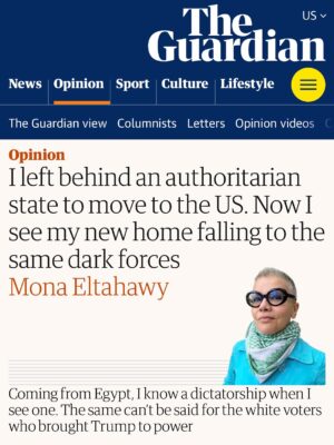 Mona Eltahawy Instagram - My new oped.
I moved to the United States from Egypt in 2000 and I have spent the past 25 years watching the US turn into Egypt
But no one is under any illusion that Egypt's dictator was freely and fairly elected. 77 million people freely and fairly elected Trump.
For as long as I could read newspapers, Iāve heard that Arabs love strongmen dictators: from Hosni Mubarak to Saddam Hussein to Muammar Gaddaf. None of them freely or fairly elected. 77 million people in the U.S. freely and fairly ejected Donald Trump. Who loves the strongman dictator?