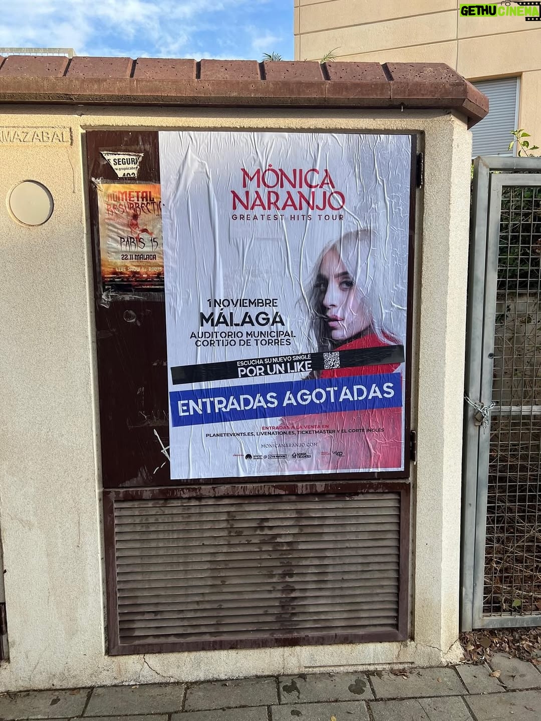 Mónica Naranjo - 1.4K Likes - Las calles de Málaga lo saben…. @greatesthitstour de @monicanaranjo está llegando!!!!!!😍

Segundo sold out de la gira!! Gracias!!!❤️🙏🏼

¡¡Nos vemos este sábado!!

Gracias a @los40classic.oficial por ser la emisora oficial con el apoyo de @cadena_dial 

#MónicaNaranjo #GreatestHitsTour #Málaga