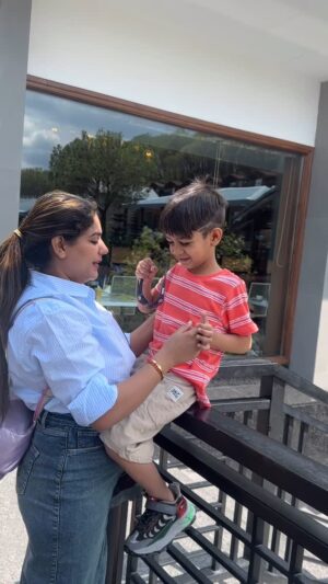 Monika Sharma Instagram - With my naughty Beta 🧿 
#MonikaSharma #Instagood ##insta ##reel #love #son #motherhood  #friend #desi #swag