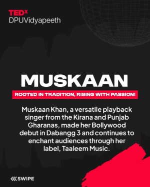 Muskaan Instagram - 🎶 A Legacy of Melody, A Voice for the Future!

Meet Muskaan Khan, a soulful playback singer with deep roots in the Kirana and Punjab Gharanas. From making her Bollywood debut in Dabangg 3 to launching her own music label Taaleem Music, she’s carrying forward a rich musical heritage with a modern flair.

💬 From tradition to trailblazing—hear her story at #TEDxDPUVidyapeeth!

🔻
#MuskaanKhan #PlaybackSinger #TaaleemMusic #KiranaGharana #PunjabGharana #BollywoodMusic #MusicalHeritage #TEDxSpeaker