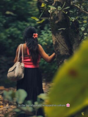 Nandini Padmukh Instagram - In the lap of nature, wrapped in culture 🌸

#trending #rhythmic__girl #love #nature #nandinipadmukh #tredingreels #treditionalwear❤️ #foryou #foryoupage