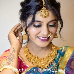 Nandini Padmukh Instagram - @nehazzglammy__mua 
#makeup#southindia look#duskytone