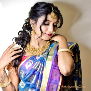 Nandini Padmukh Instagram - @nehazzglammy__mua 
#makeup#southindia look#duskytone