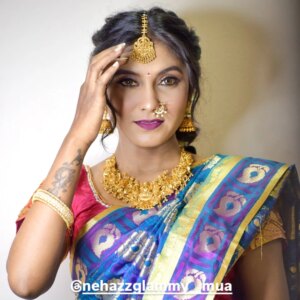 Nandini Padmukh Instagram - @nehazzglammy__mua 
#makeup#southindia look#duskytone