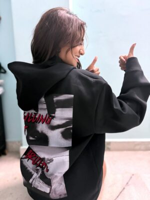 Nayani Pavani Instagram - They call him OG 🔥 We call him GOD 🤟
This hoodie feels like wearing him 🫠 look at his eyes 😭
@alekhyaannam The Lady Facebehind @theog.wear 🫡
So so proud of you babe 🫂💋