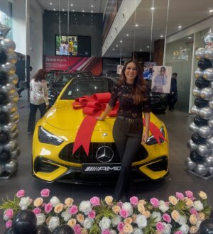 Nia Sharma Instagram - AMG!!!!!!!!! ………………(All Money gone) EMI ON😊😊😊😊😆 

Thanks @autohangar for such a beautiful delivery experience and rewinding our childhood 🥰

Ye Diwali Yellow wali 🪔 😇