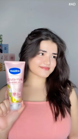 Niharika Mishra Instagram - “Glass skin, but make it effortless! ✨💖 Hydrate, brighten, and glow with Vaseline Gluta-Hya Serum Lotion! #Ad #Vaselineglutahya #brightskingoals #radiantglow #dewyradiance #vaseline