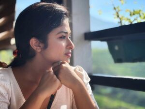 Nikitha Rajesh Instagram - Lost in thought, surrounded by serenity. Savoring the moment, one view at a time. 🍃

#peacefulvibes #relaxationmode #scenicviews