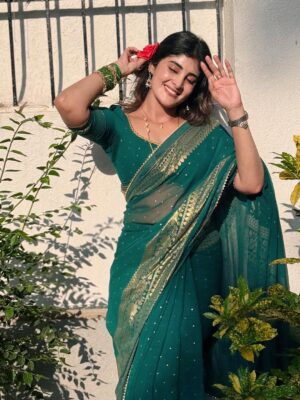 Nimeshika Radhakrishnan Instagram - 🍀☘️🍁🍁☘️🍀Bottled up with Love in &out 🌷
📸 : @bhuvana__official__ 🫠