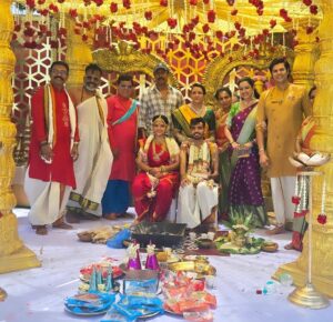 Nisha Krishnan Instagram - Celebrating the beautiful union of Athul & Shruti, two souls so close to our hearts. Wishing you both a lifetime filled with love, laughter, and endless happiness. Here’s to new beginnings and unforgettable memories together! 💍❤️

 #AtulShrutiWedding #FamilyForever
@harithabadavagopi @badavagopi #samuthirakani @thondankani