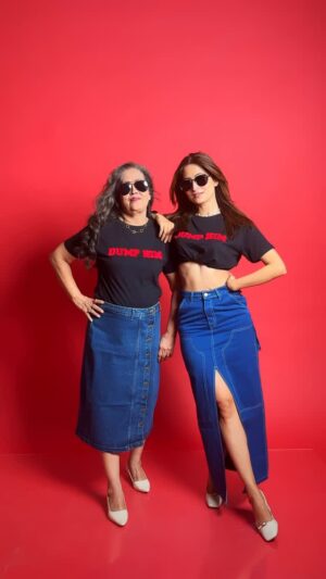 Noorin Sha Instagram - I got that Sass from my momma 😝💋♥️ @freakinsindia
📍 @studio27.in
Video courtesy- @prettypablo21
Use code 15N94MINF get a 15% discount😉
Mom
Pants - FKEN101475
Skirt- FKE11889
Top- FKE40137
Tshirt- FKEN10569
Noor
Skorts- FKE13167
Skirt- FKE15699
Tube top- FKE15532
#noor #freakins #momdaughter #maabeti #sassy #notyourbabygirl