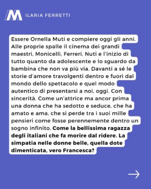 Ornella Muti Instagram - Ornella Muti è l’icona di un cinema che forse non tornerà più da Nuti a Tognazzi, ma anche la ragazza che gira il mondo con sua figlia Naike Rivelli. Essere Ornella Muti non è essere attrice, ma aver mille vite cucite addosso e viverle tutte.
Critiche, commenti, offese e proposte di matrimonio direttamente a @frankiscoming 👈🏻
#ornellamuti #cinema #attrice #compleanno #auguri #naikerivelli #cinemaitaliano #mowmag
