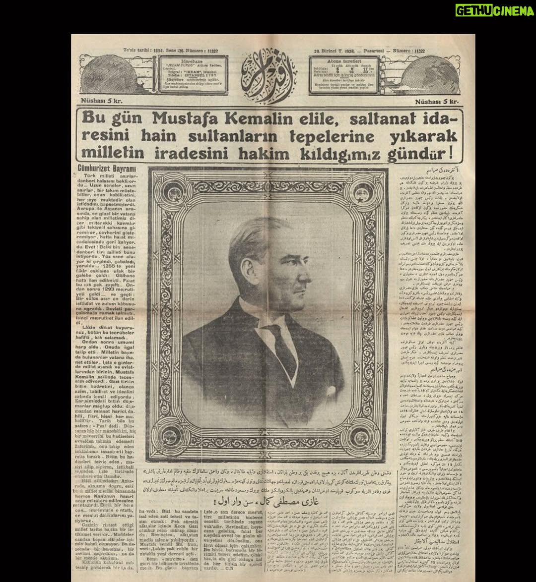 Öykü Serter - 4.8K Likes - Türk yurdunun geleceğine Türk halkı karar verir. Bu milletin kuruluş ayarlarıyla oynayan kendi mezarını kazar. Kişisel menfaatleri uğruna hainle iş tutan, yancılık yapan da öyle…Size mecbur zannettiğiniz, utançla umudunu tükettiğiniz bu kahraman halk, gün gelir zor geçtiğinde sizi de siler atar. Tarihin size verdiği ağır görevi hala idrak edemiyorsanız hatırlatalım; tarihi duruşumuz budur:
“Ey Türk istikbalinin evladı! İşte,bu ahval ve şerait içinde dahi vazifen Türk istiklal ve cumhuriyetini kurtarmaktır. Muhtaç olduğun kudret, damarlarındaki asil kanda mevcuttur.” 
Gazi Mustafa Kemal ATATÜRK ♥️🇹🇷