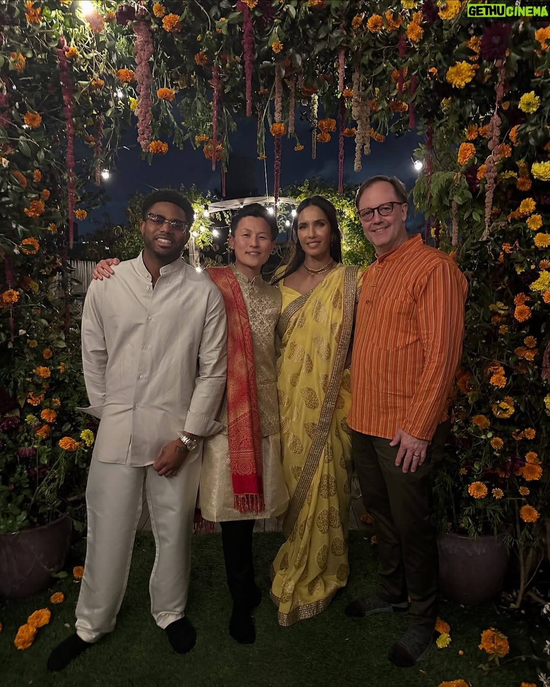 Padma Lakshmi - 43.9K Likes - Our hope is for light to triumph over the dark that so many around the world experienced this year. We hope to count our blessings and hope for lasting peace. Om shanti. 

Thank you to @loasisfloraldesign for the flowers,
@moghulcaterers for the food, and @arunnj25, @tablajazz and @deeceebanks for the music 🌹