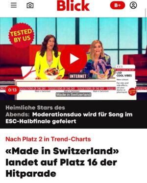 Petra Mede Instagram - „Made in Switzerland“ reaches number 16 in the Swiss singles charts! Thanks everyone for listening!

🎨 @liklas