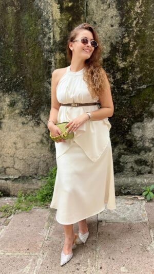 Pooja Chen Instagram - The outfit? Soft as a whisper. 
The vibe? Luxe and unforgettable!

[ Satin, skirts, tops, formal, evening wear, elegant ]