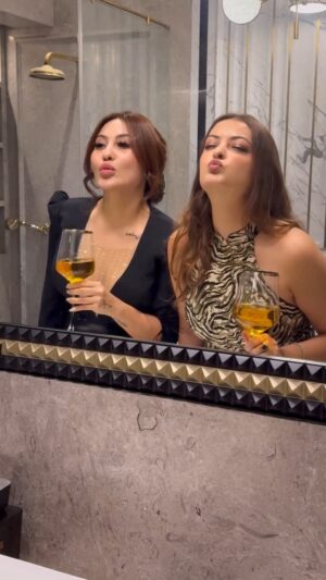 Pooja Chen Instagram - When the clutches shine and the gossip flows,
Dressed to slay from head to toes.
Style so bold, secrets untold,
Who needs words when the glam is gold?🔥

Bags @kula_india_community 
Outfits @organizedchaos.studio 

[ Drama And Diamonds, Chic And Savage, Girlfriends, Glamfriends, Chic, Hot ]