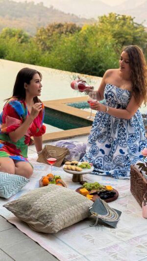 Pooja Chen Instagram - Rosé, laughter, gossip and DND on your phone —what else do you really need?

📍 @mawiinfinittyvilla @stayvista_official 
Outfits @organizedchaos.studio 
Bags @kula_india_community 

[ picnic, exotic holiday, staycation, bestie, rosé, beautiful destinations, luxury holidays ]