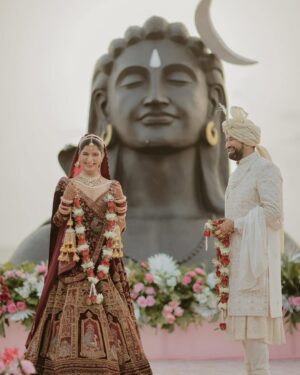 Poonam Dubey Instagram - Im blessed to have you in my life as my life partner the way you love me , the way you care for me , the way you respect my feelings… i know I’m not perfect that much but i promise you that I will never let you down.
I love you to the moon and back @realgauravjain3103 
.
.
Location-: la cabana resort Morjim Beach north Goa and all set created by our event management team 😇🙏
.
.
.
Bridal dress by @hanutpaulofficial @sudhirbhaisareewala 
Groom dress by @Labelasifshahh 
Makeup by @makeups_by_nehagarg 
Hair by @hairstylist__pooja 
Clicks @wedify_films 
Organised by @dreameventindore 

#soulmate #lifepartner #husband_wife #newly #married