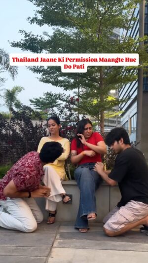 Prattishtha Sharma Instagram - Thailand Trip🇹🇭 Pe Bhejna Chahiye??
.
.
#reelsinstagram #trendingnow #relatablememe #patipatni #thailandtrip #desicouple #desicomedy