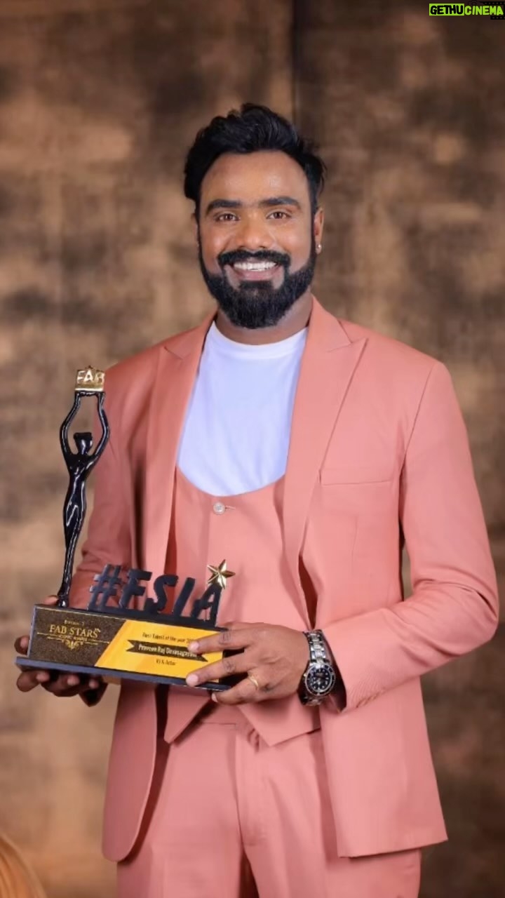 Praveen Devasagayam - 4.6K Likes - 💥💥Happy Diwali folks 💥💥
First award and Recognition and 
#TALENTOFTHEYEAR 
And Hosted My First award show !! Thank you all so much 
@fab_stars_iconic_awards 
@fab_by_faiza 

Thank you yesappaaa and makkaaleyy 
#Award #recognition #firstaward #praise #God #love #Actor #Villain #stage #host #anchor #trendingnow #recognition #vijaytv #kanneykalaimaney #host #anchor #rajarani #saravananmeenachi #eeramaneyrojavey #barathikannamma #namiruvarnamkiruvar #jordinian