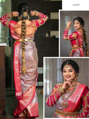 Preethi Sharma Instagram - 🌸🪞🦚

Makeup @kalaiartistry 😍
Hair @jenifer_hair_stylist ❤️
Costume @zarigaibygitanjaliofficial 😍
Lens @jaihindh_photography 😇
Drapist @sneha_drapist_makeover 😍 
Jewels @aishwaryam_bridaljewellery 💫

#traditional #saree #sareelove #shoot #photoshoot #ethnic #bestrong #bepositive #beyou #preefam☮️ #preevibes☮️ #preelovesyou☮️