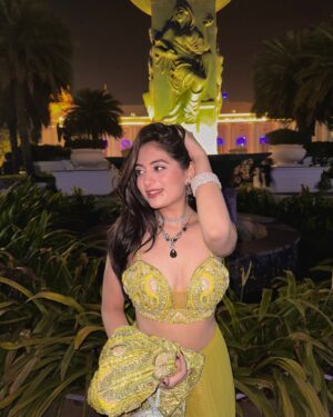 Preksha Makhija Instagram - half princess, half menace🔫💚
.
.
.
.
.
.
.
#instagood #ootd #potd #lehenga #shadiseason #desi #fyp #aesthetic #explore