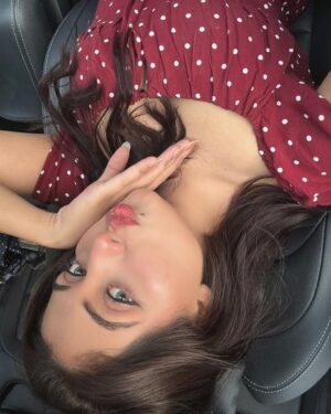 Preksha Makhija Instagram - trusting the process🤞
.
.
.
.
.
.
.
.
#selflove #selfiegame #facecard #polkadots #carselfie #trending #explore #aesthetic
