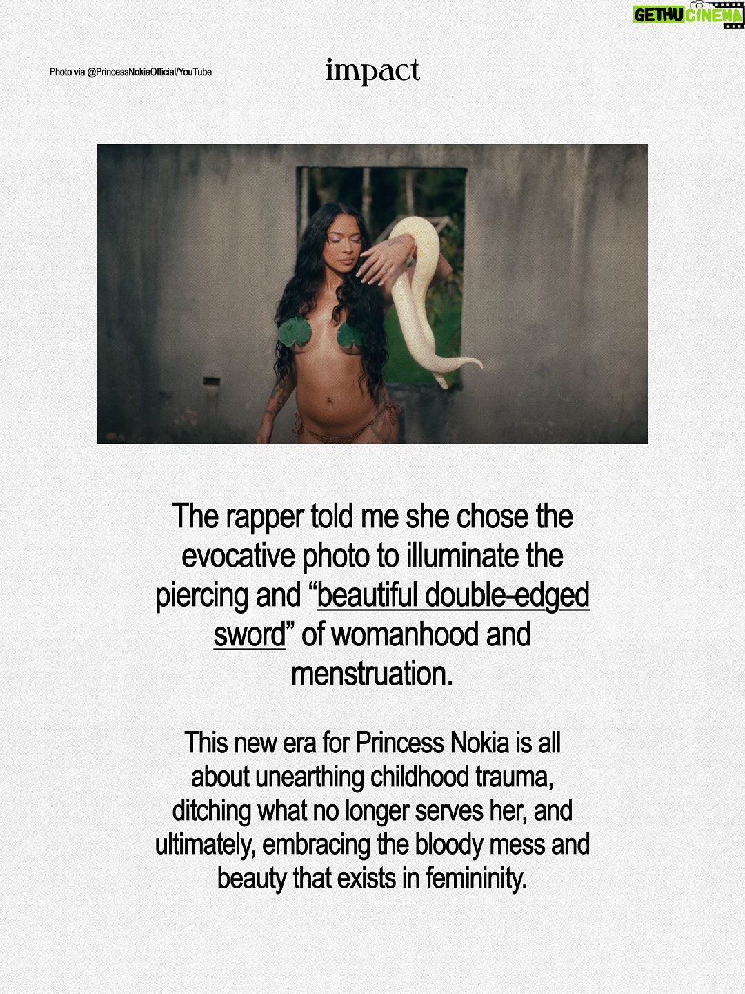 Princess Nokia - 34.8K Likes - @princessnokia has transformed into her final form with her new album, “Girls,” which was released on October 10.

In a conversation with Impact, she revealed what girlhood means to her and how it pushes forward her art, how the late, great David Lynch inspired her music, and how activism in music has never been more important.

★ Words by @nardos.haile
☆ Design by @crstnpark